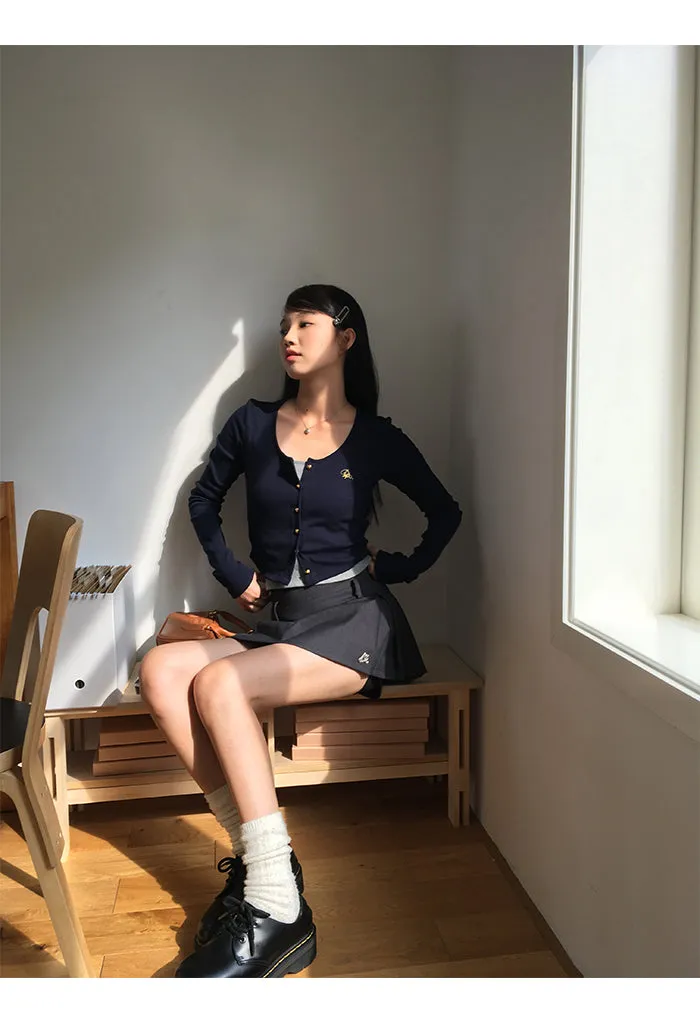 dark gray culotte skirt