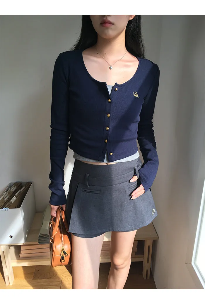 dark gray culotte skirt