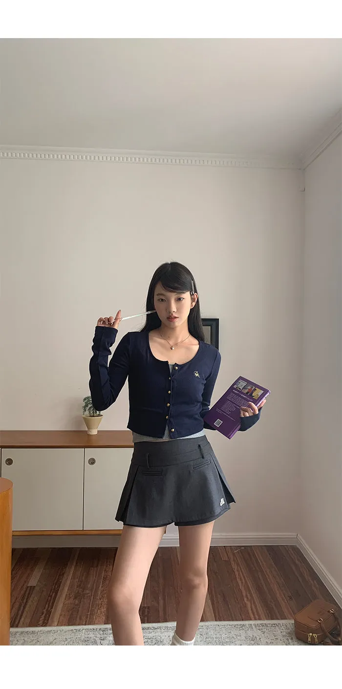 dark gray culotte skirt