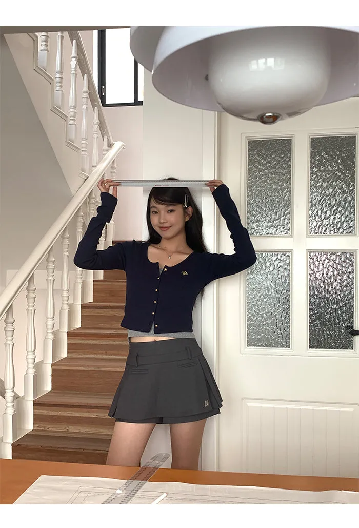 dark gray culotte skirt