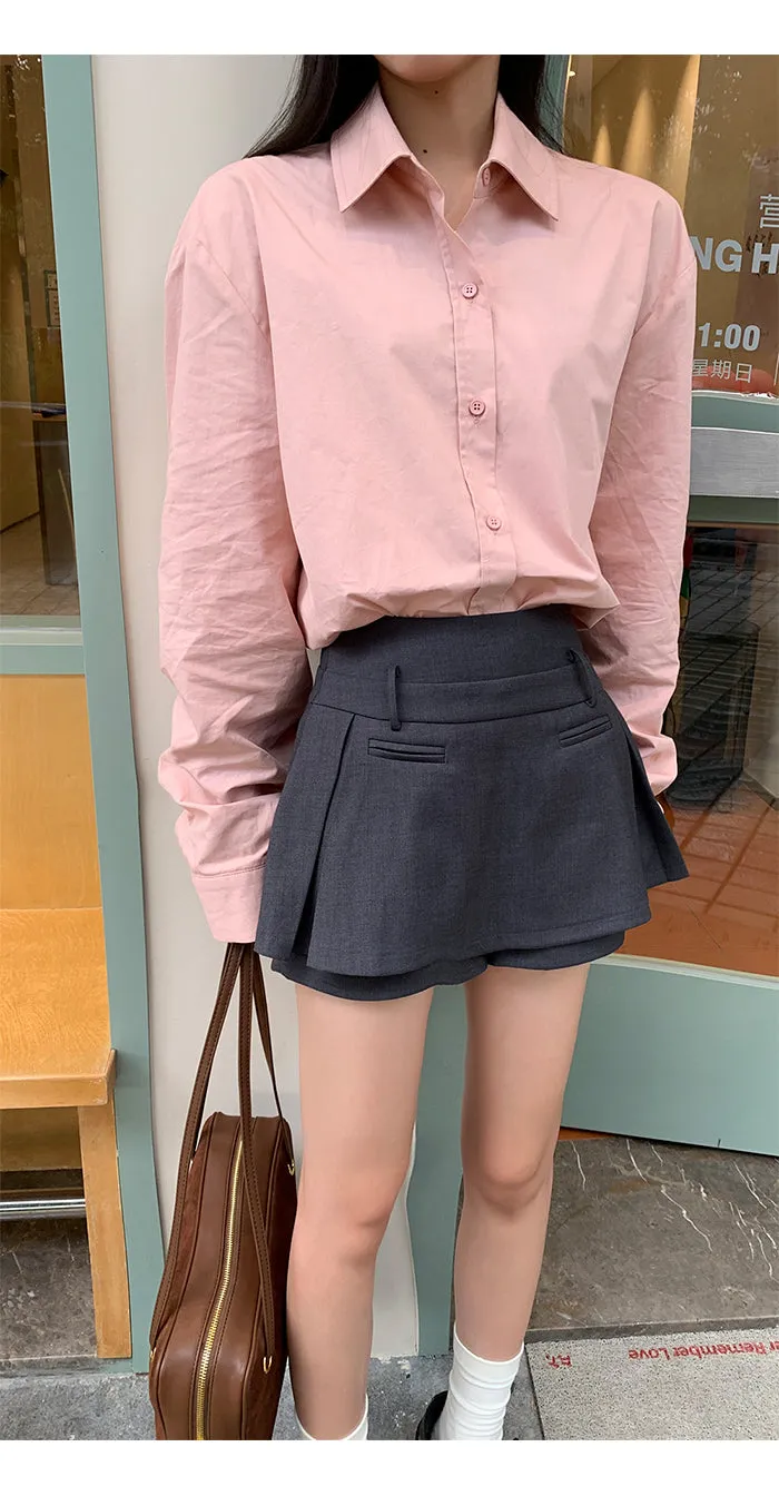 dark gray culotte skirt