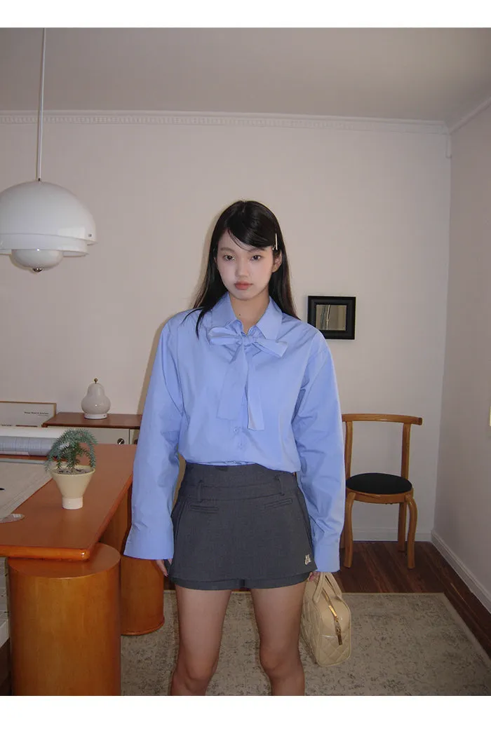 dark gray culotte skirt