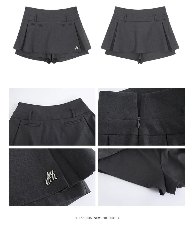 dark gray culotte skirt