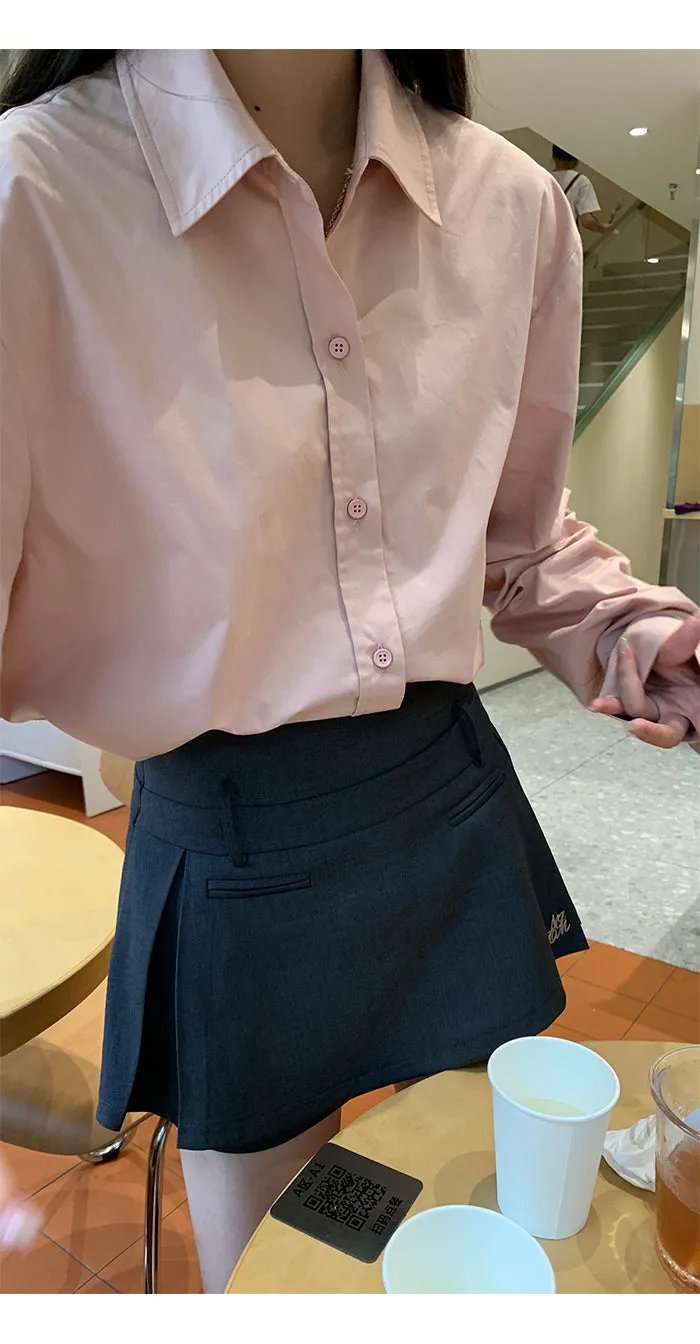 dark gray culotte skirt