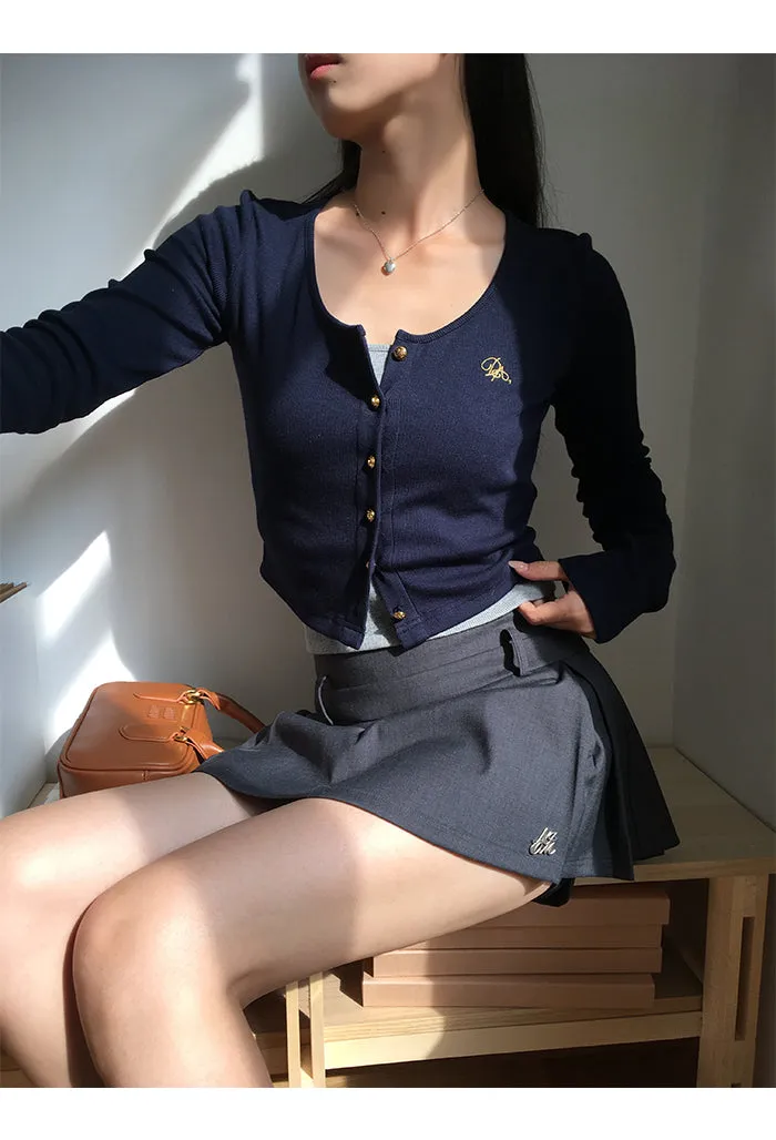 dark gray culotte skirt