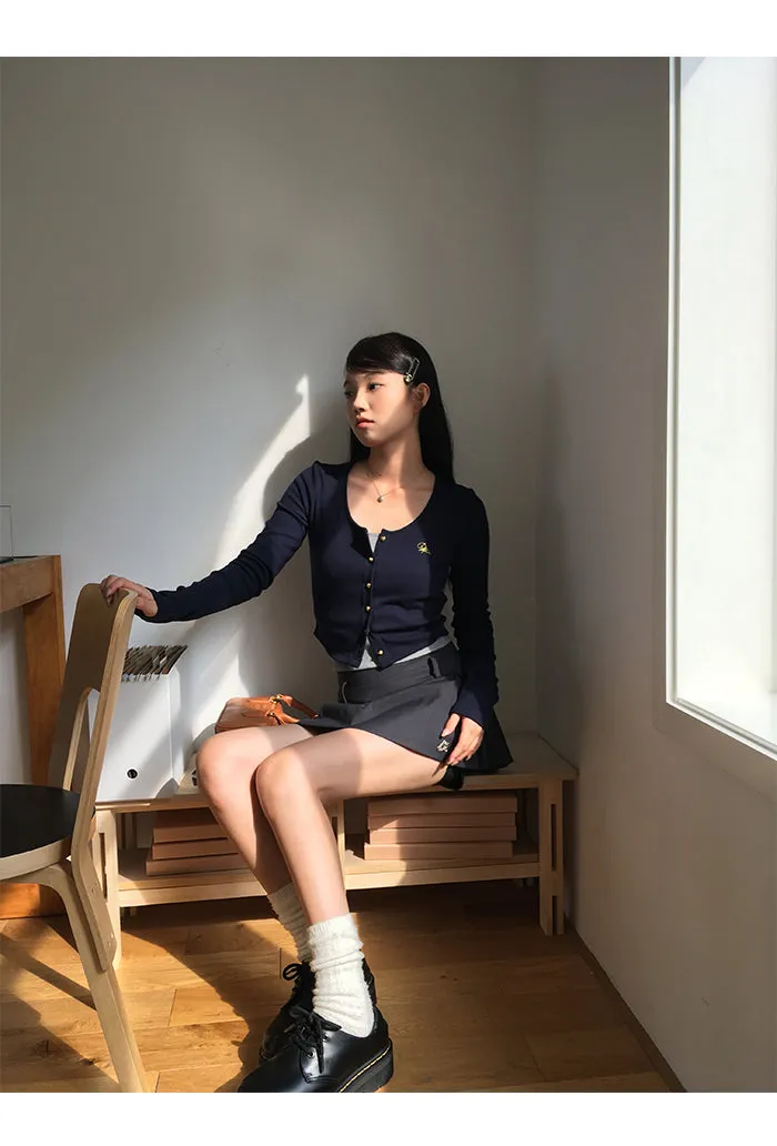 dark gray culotte skirt