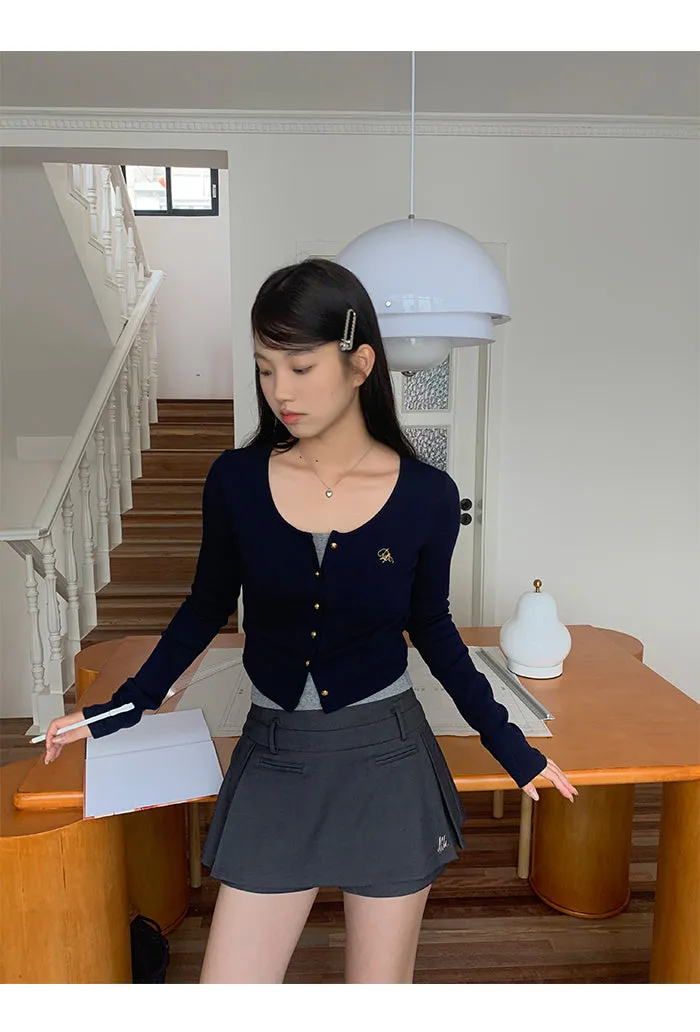 dark gray culotte skirt