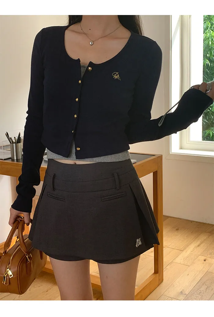 dark gray culotte skirt