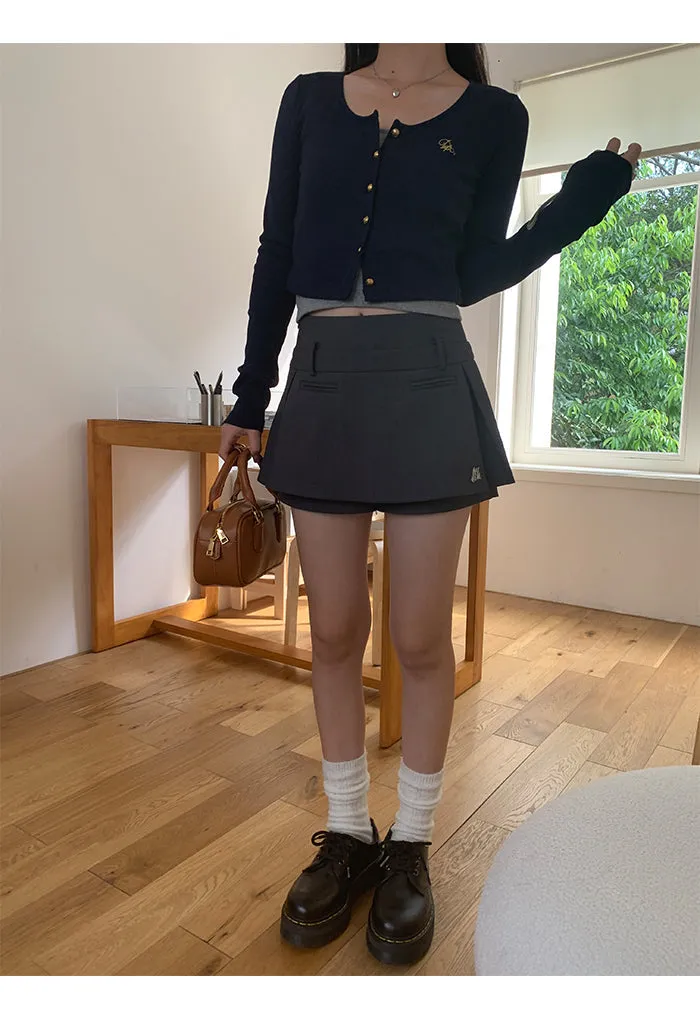 dark gray culotte skirt