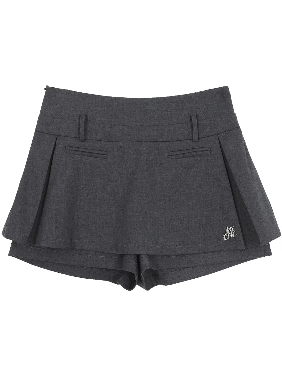 dark gray culotte skirt