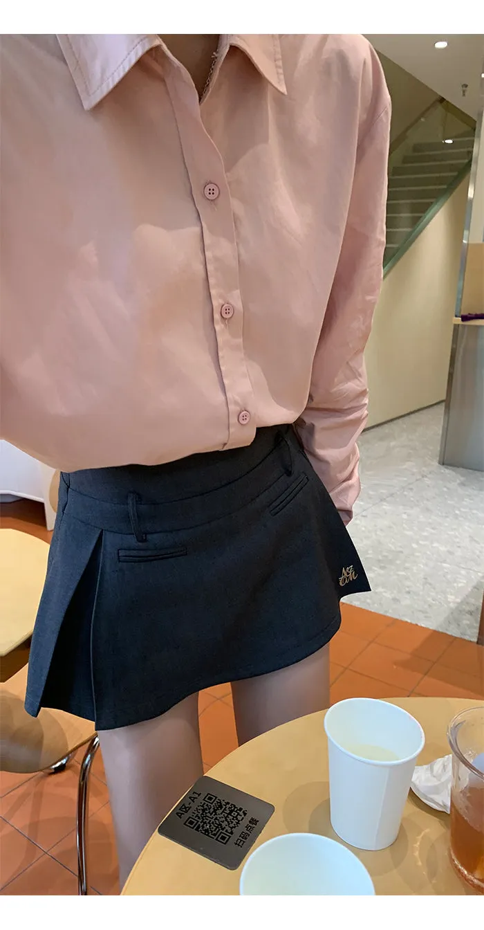 dark gray culotte skirt