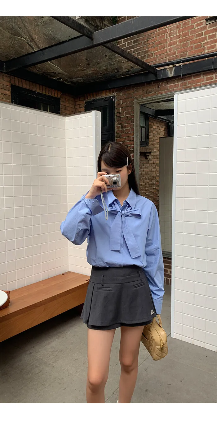 dark gray culotte skirt