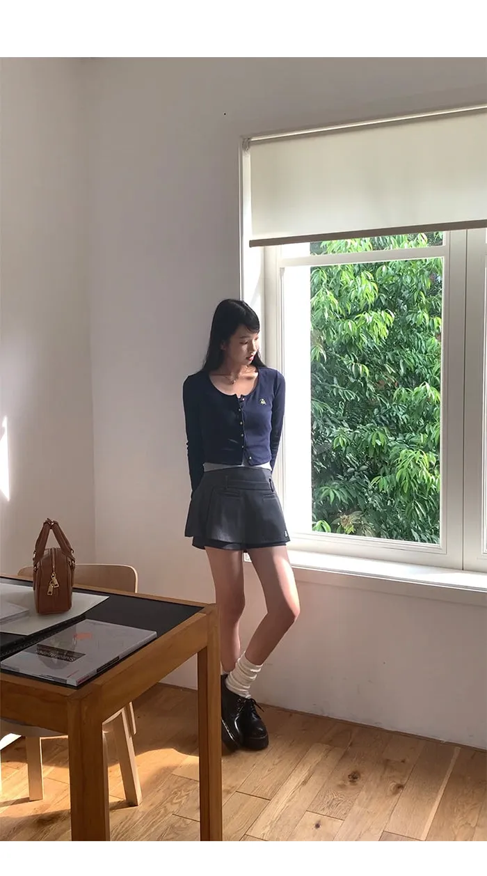 dark gray culotte skirt