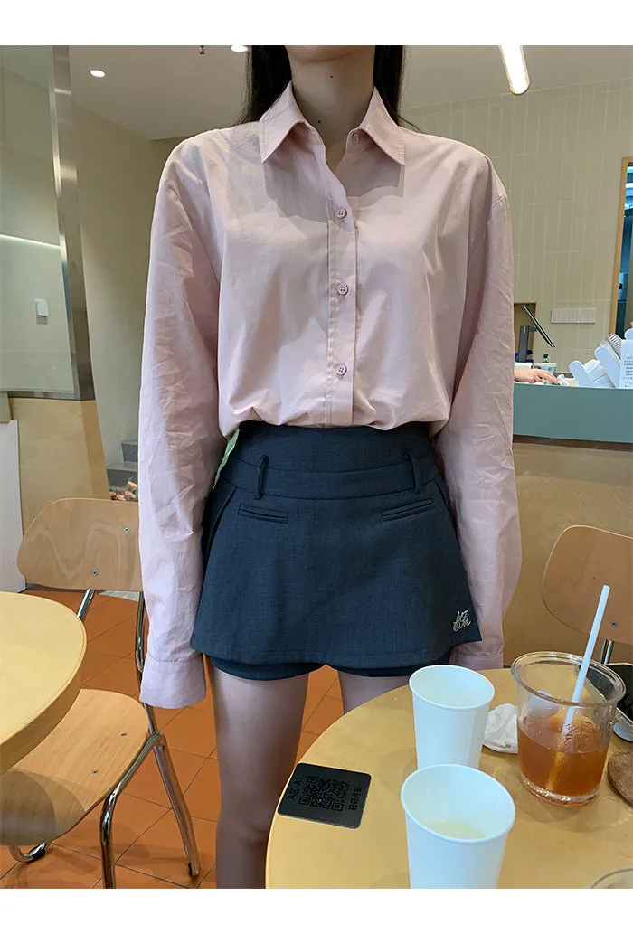 dark gray culotte skirt