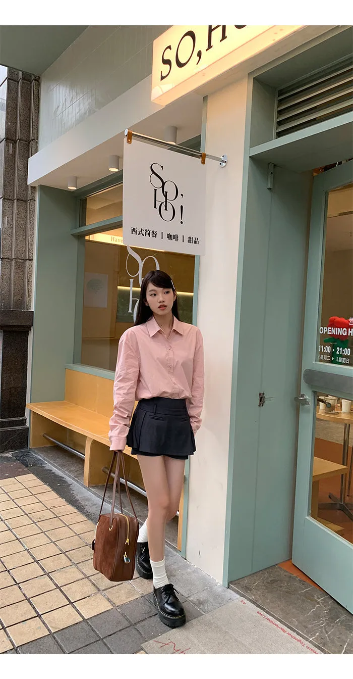 dark gray culotte skirt