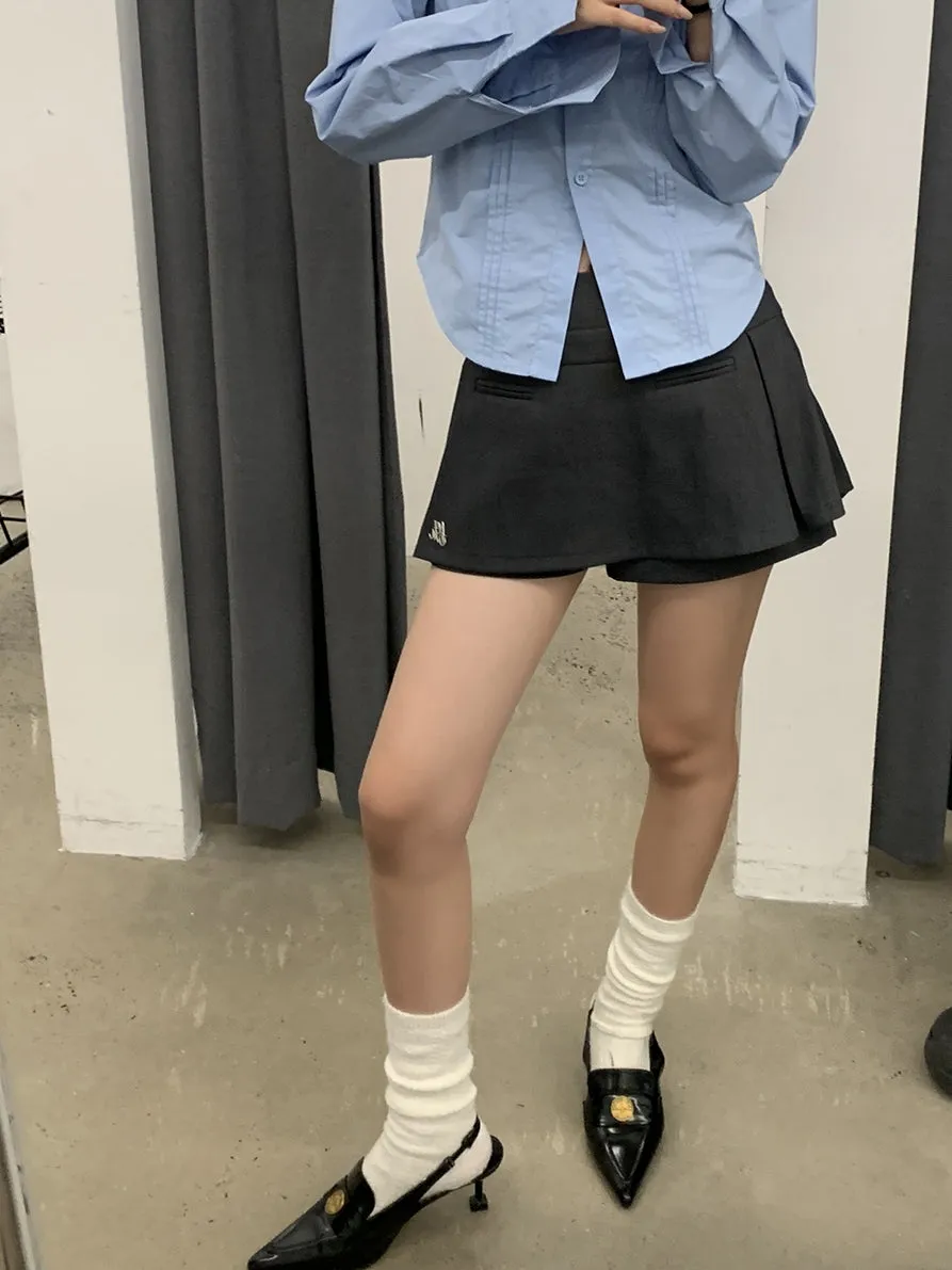 dark gray culotte skirt