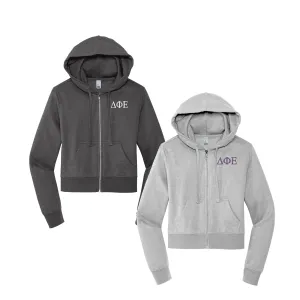 Delta Phi Epsilon Cropped Zip Up Hoodie