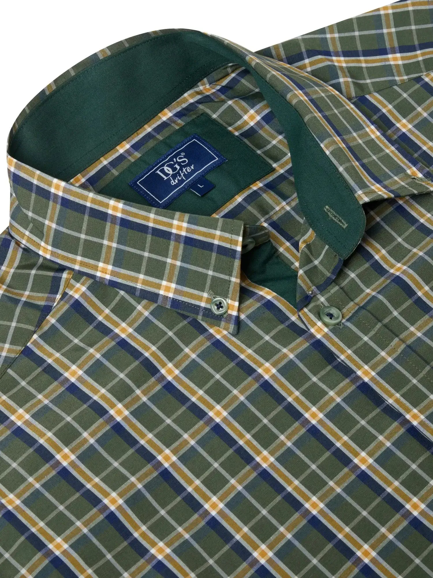 DG's Drifter Mens Long Sleeve Check Shirt Ivano 14474/35 Olive