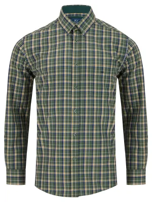 DG's Drifter Mens Long Sleeve Check Shirt Ivano 14474/35 Olive