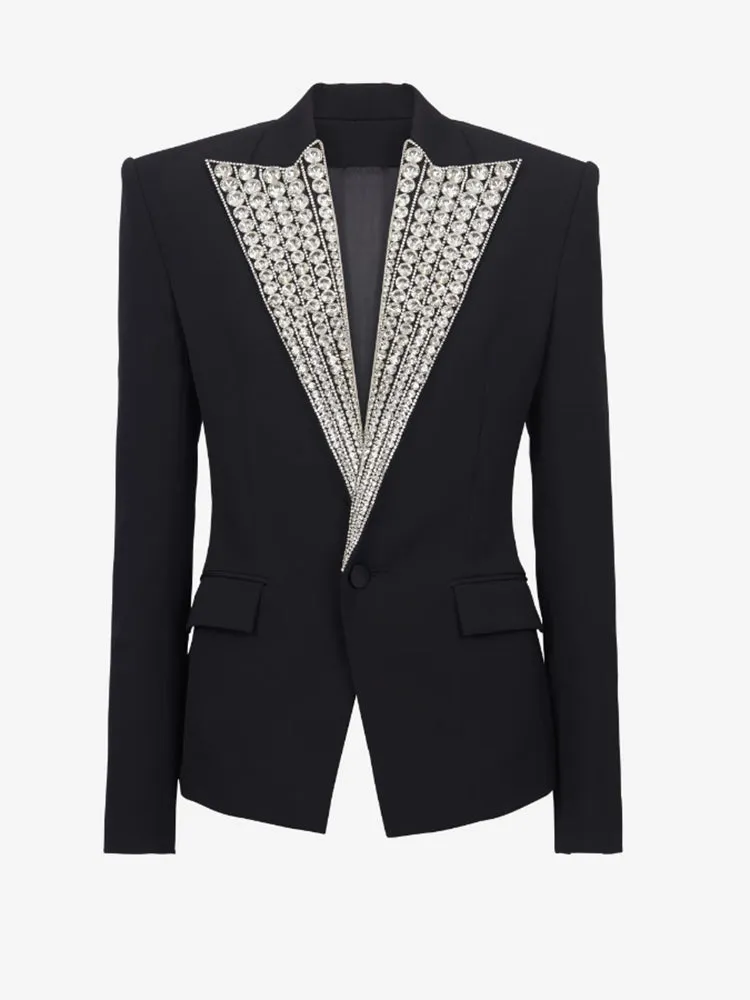 Diamonds V Neck Slim Blazers One Button