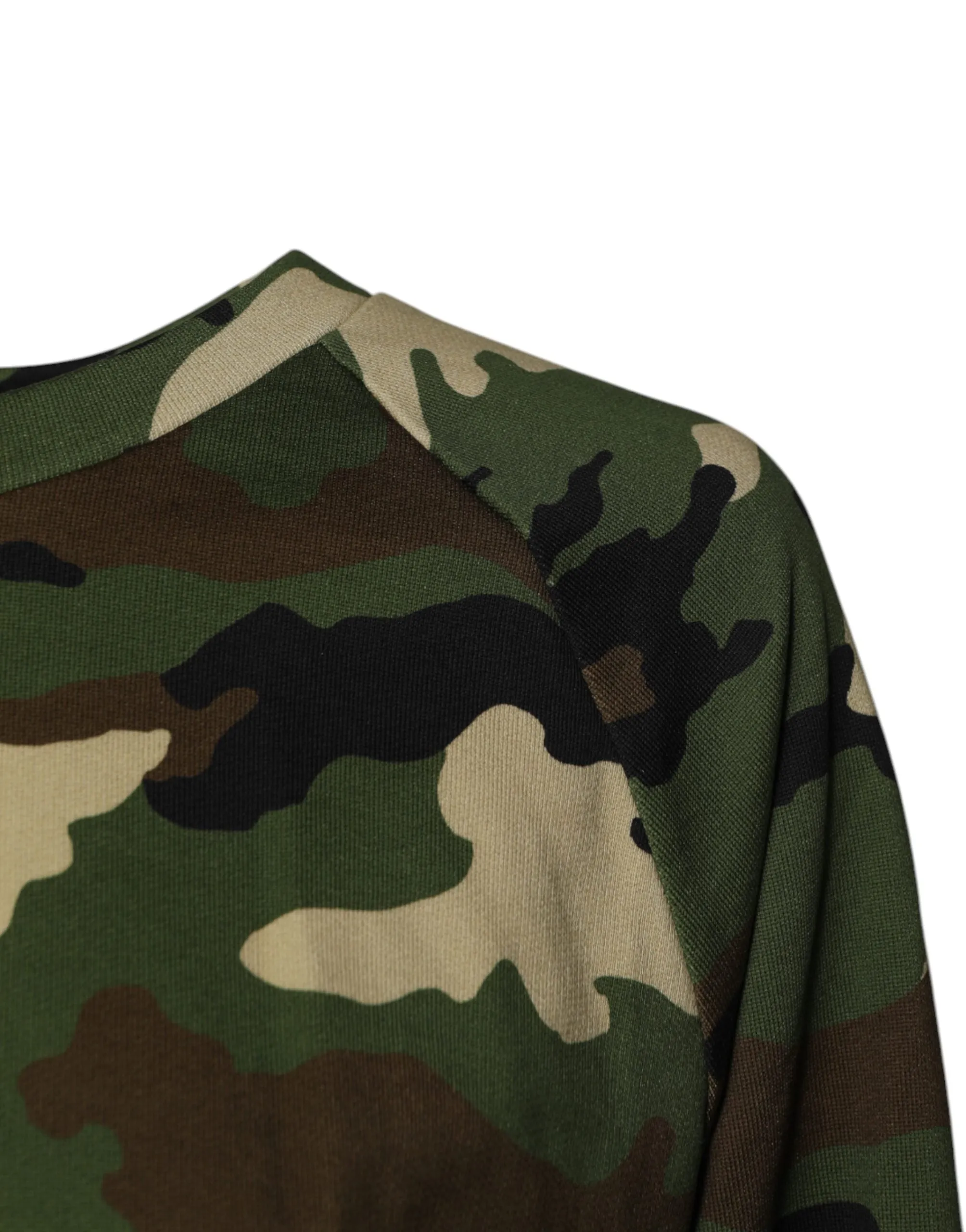 Dolce & Gabbana Multicolor Camou Cropped Sweatshirt Sweater