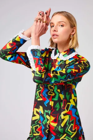 Dori shirt in Electric print