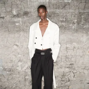 Double-Breasted Cropped Jacket