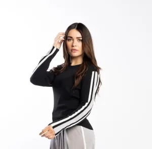 Drama The Label Racer sweater - Black/Pearl/Silver