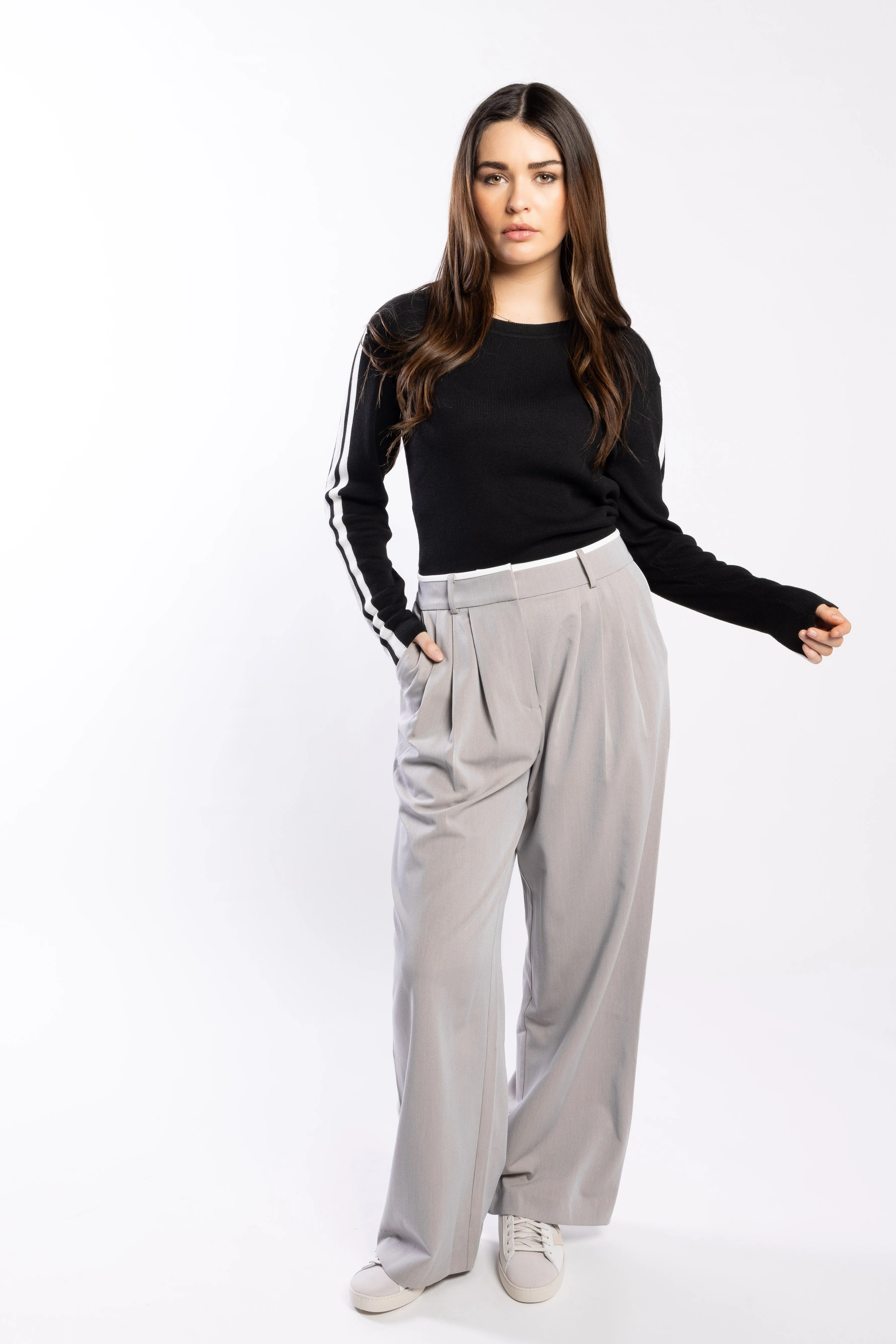 Drama The Label Racer sweater - Black/Pearl/Silver