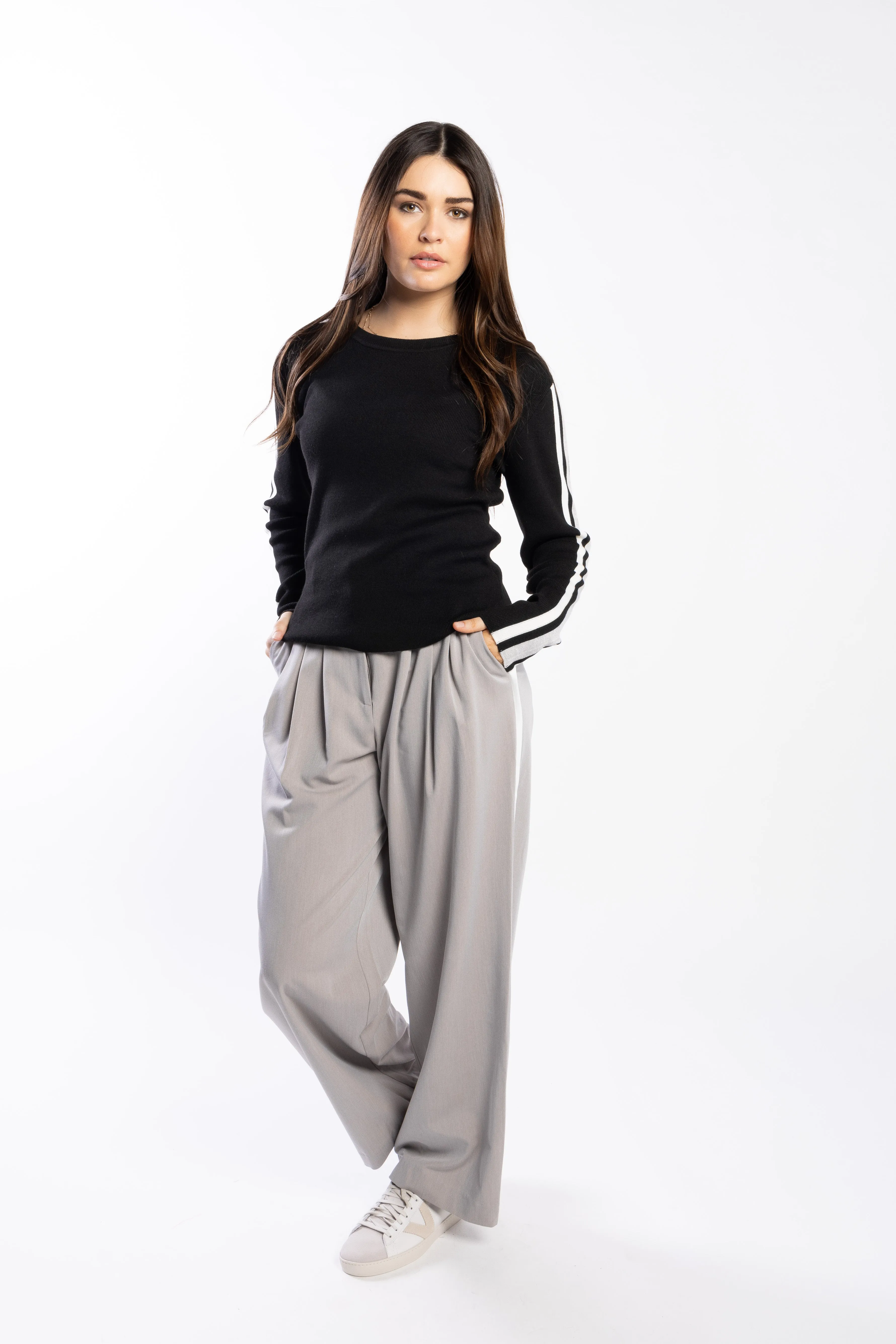 Drama The Label Racer sweater - Black/Pearl/Silver