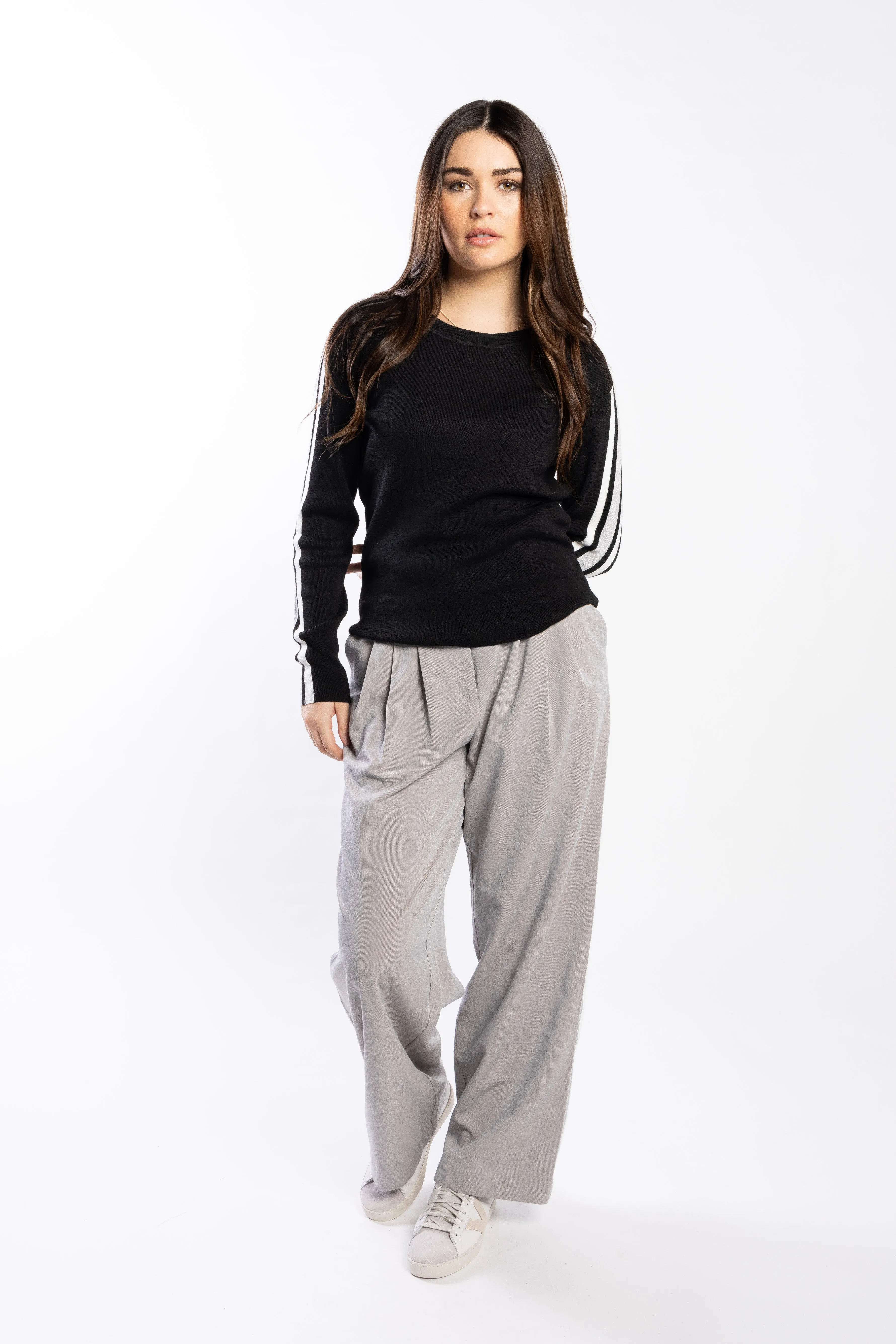 Drama The Label Racer sweater - Black/Pearl/Silver