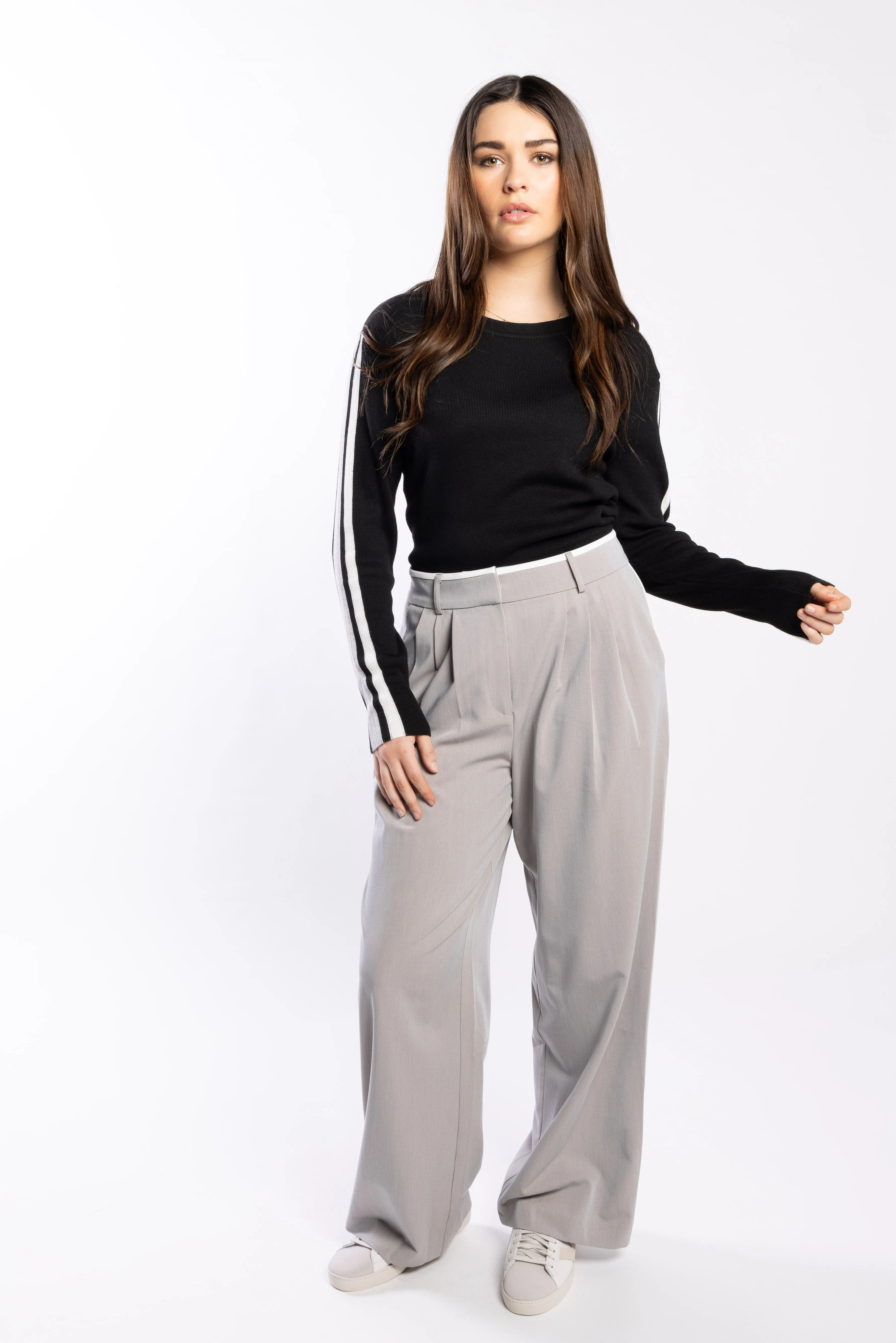 Drama The Label Racer sweater - Black/Pearl/Silver