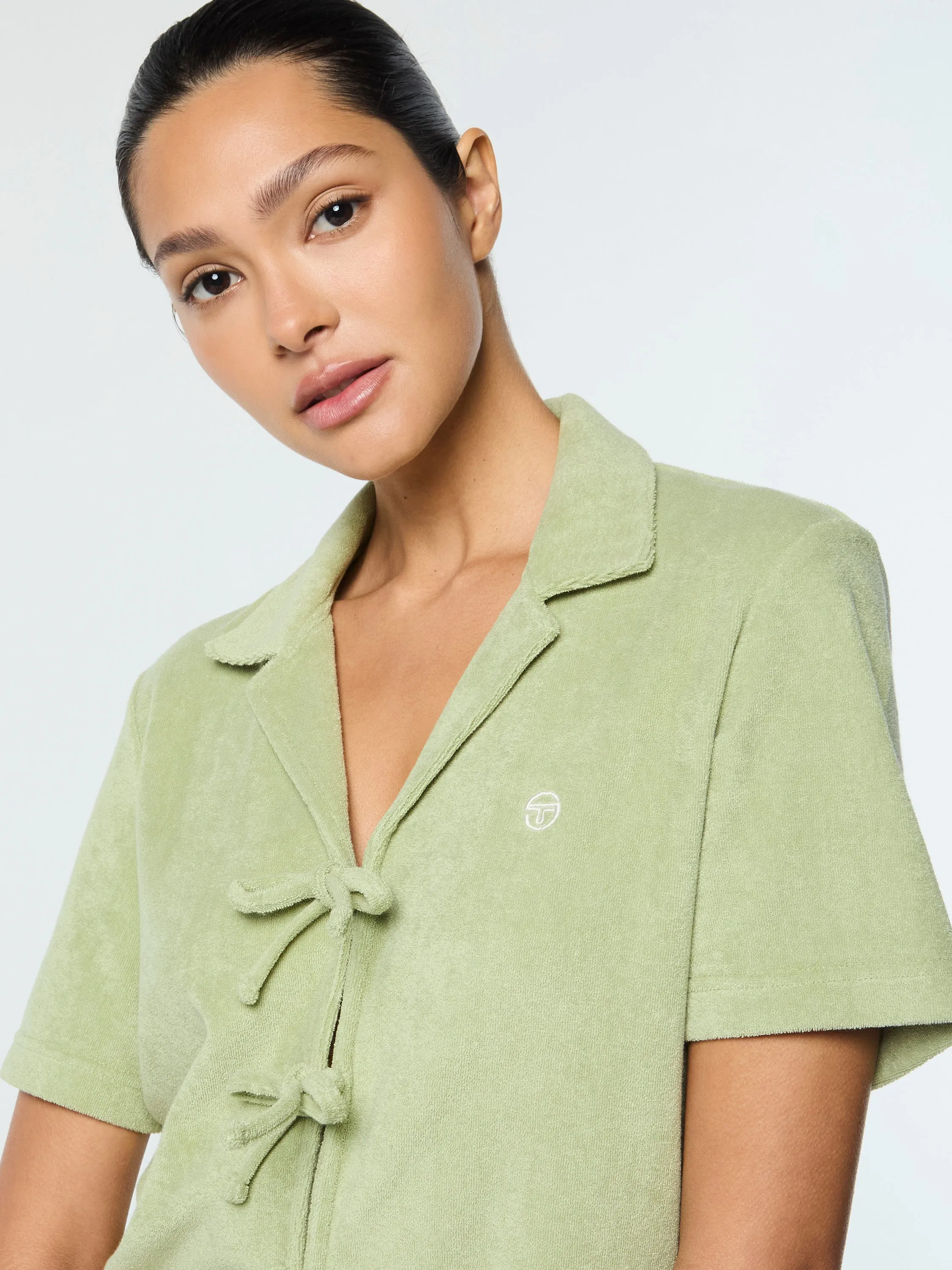 Edda Cropped Shirt- Reseda