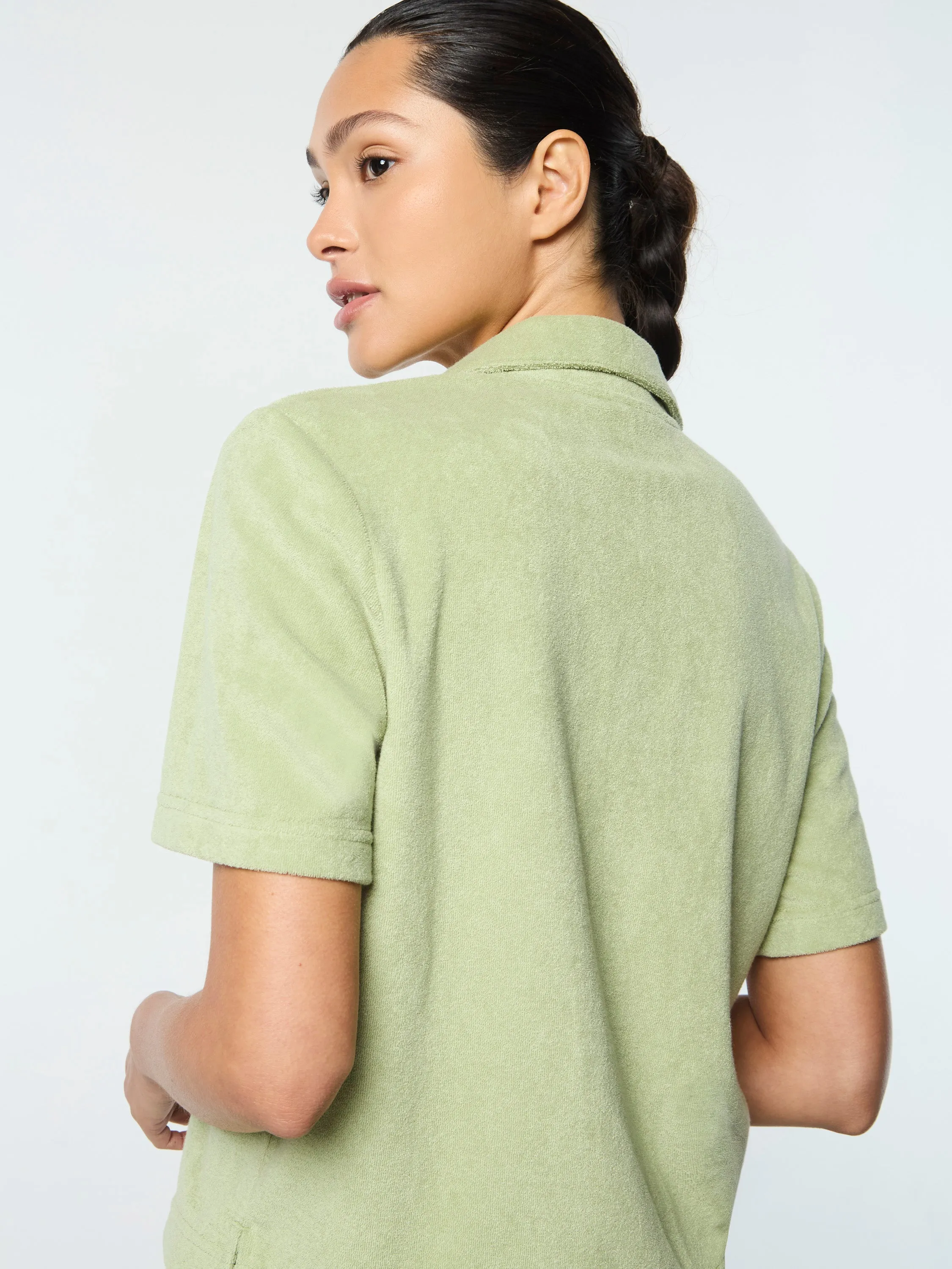 Edda Cropped Shirt- Reseda