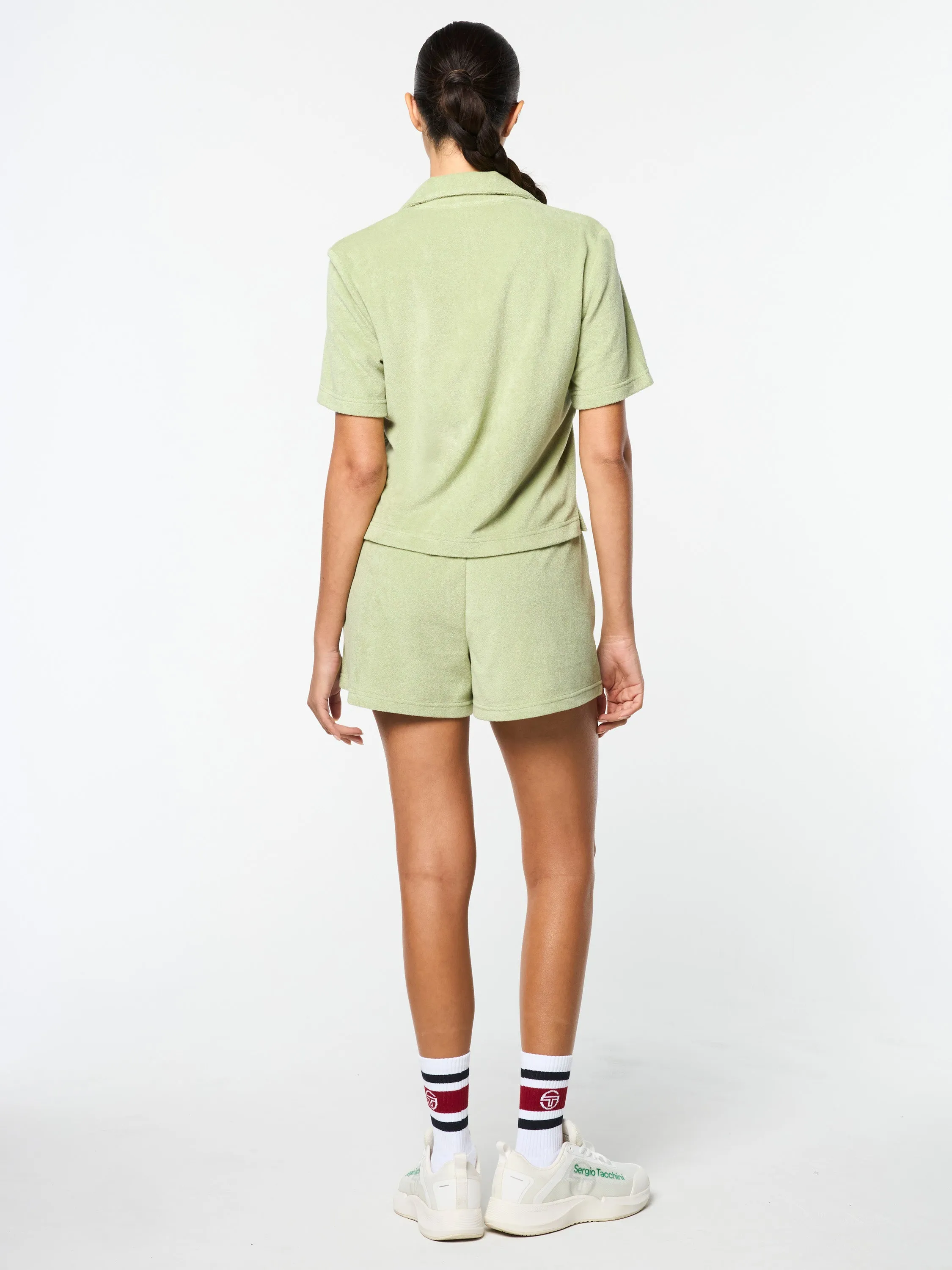 Edda Cropped Shirt- Reseda