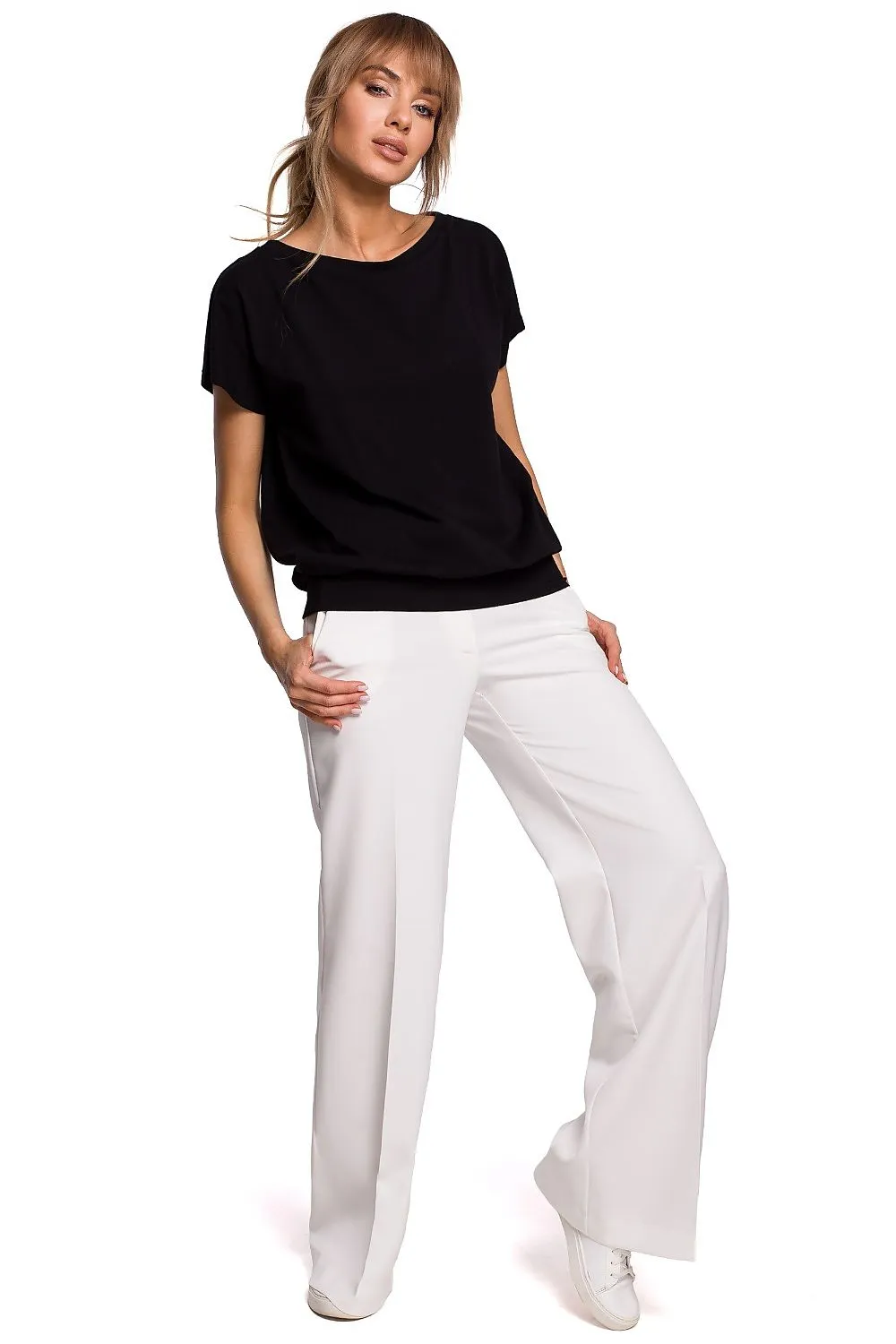 Elegant Overlap Back Loose Blouse