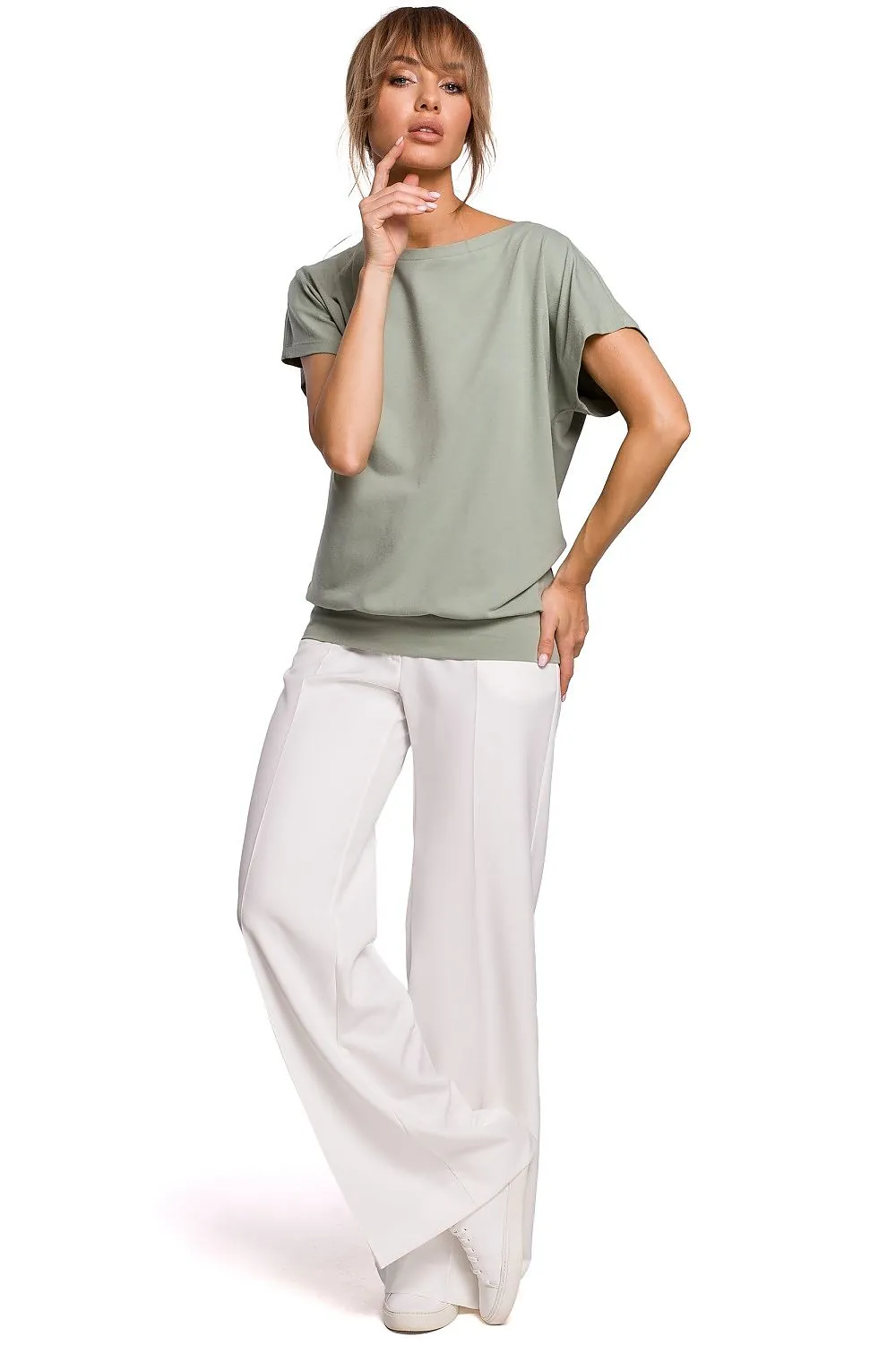 Elegant Overlap Back Loose Blouse