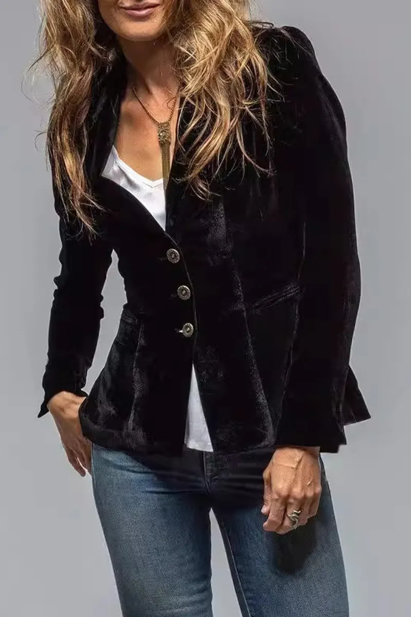Elsa | Retro Velvet Lapel Blazer