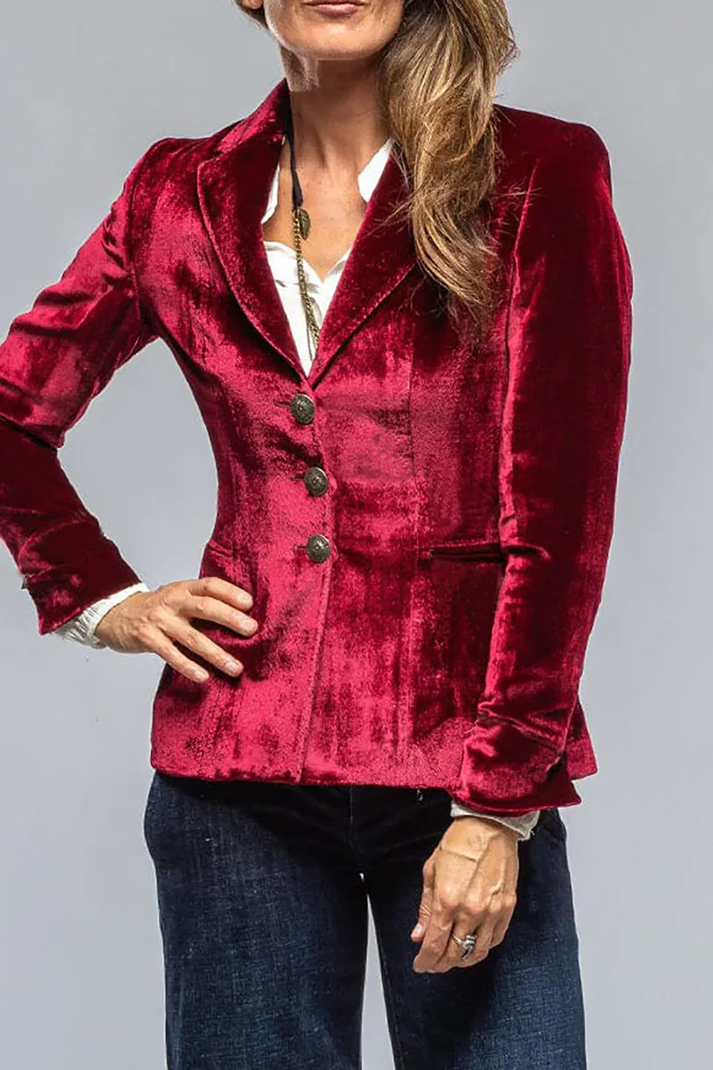 Elsa | Retro Velvet Lapel Blazer