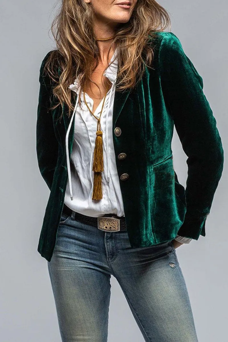 Elsa | Retro Velvet Lapel Blazer
