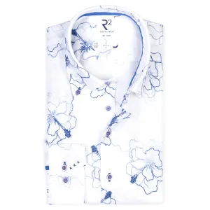 Embroidered flowers linen shirt