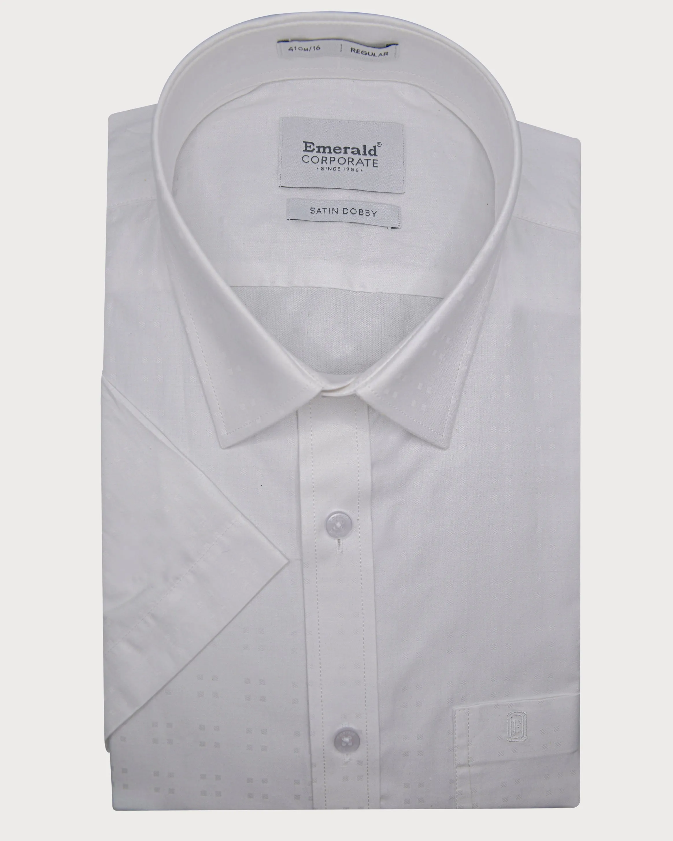 Emerald Corporate Dobby Regular Fit-Gardenia