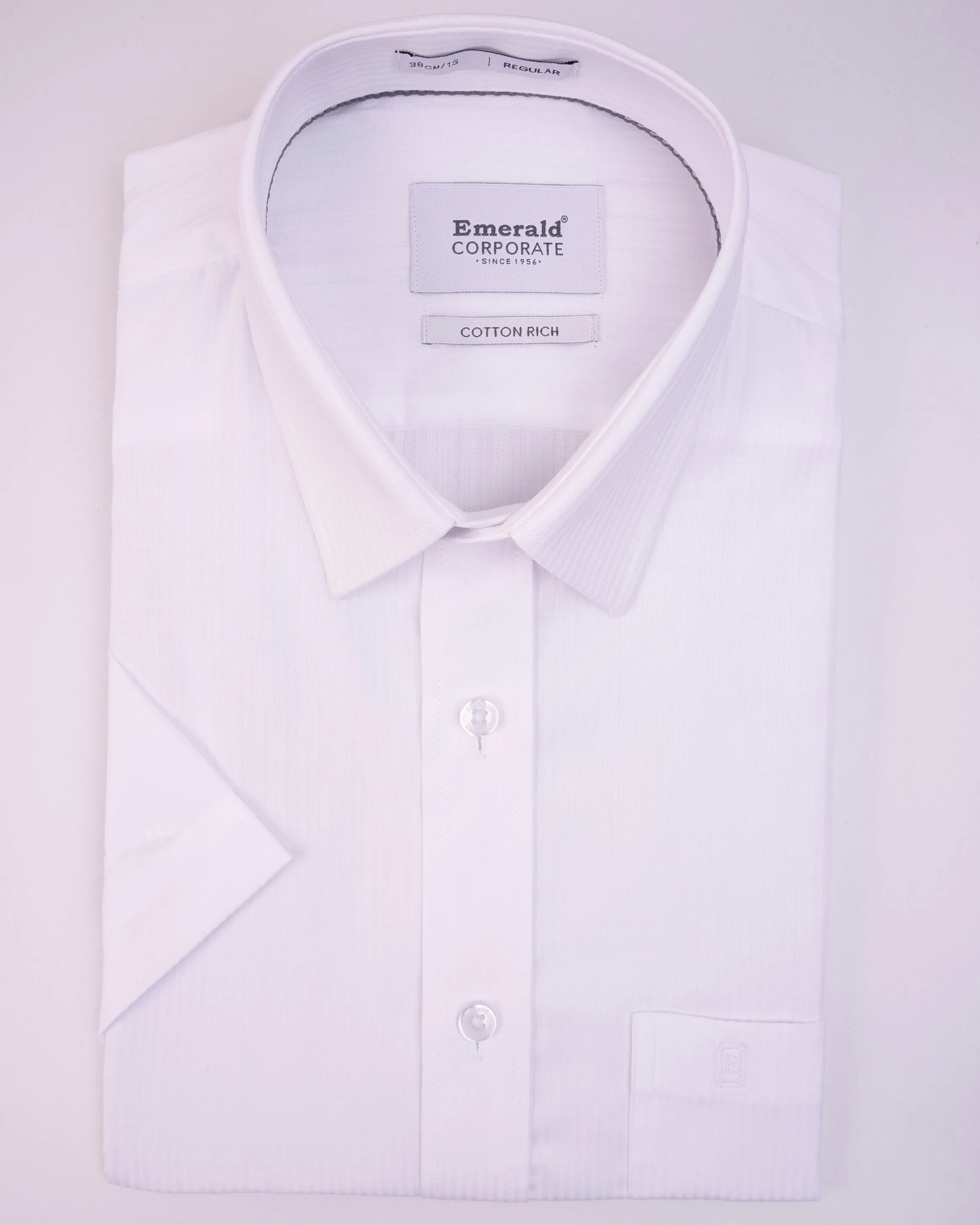 Emerald Corporate Dobby Regular Fit-Seedpearl