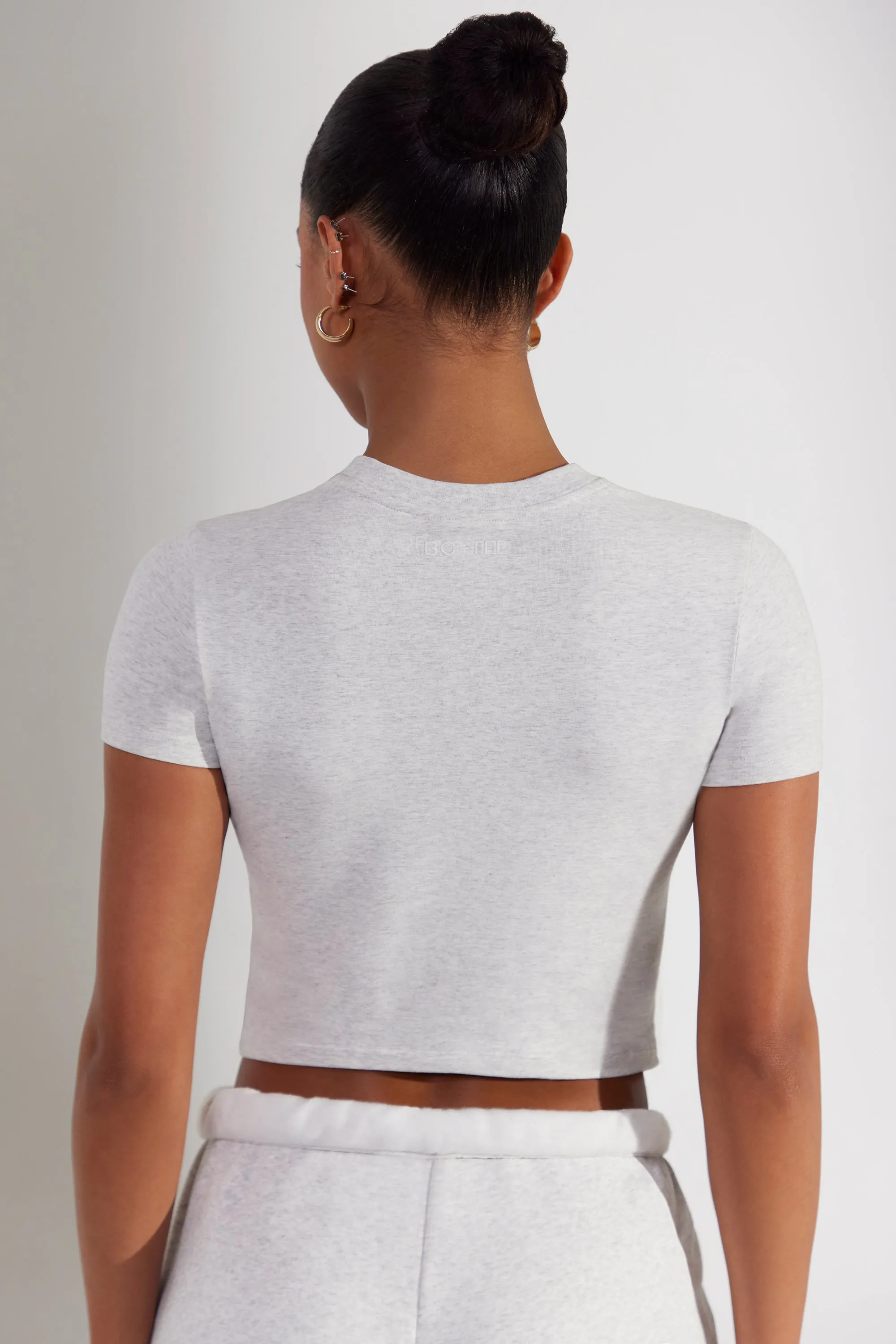 Essence - Cap Sleeve Baby Tee in Heather Grey