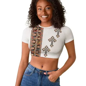 Ethiopia Angels Tilet With Cross Raglan Cropped T shirt LT15