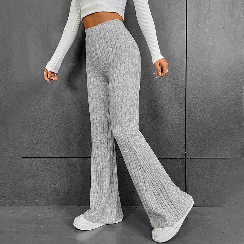 Eva | Ribbed Palazzo Trousers | Casual Chic | Soft Fabric