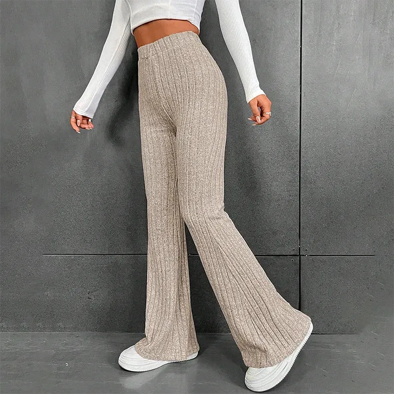 Eva | Ribbed Palazzo Trousers | Casual Chic | Soft Fabric