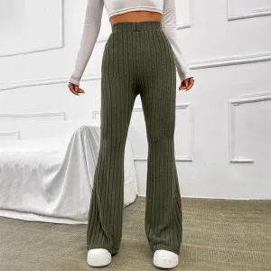 Eva | Ribbed Palazzo Trousers | Casual Chic | Soft Fabric