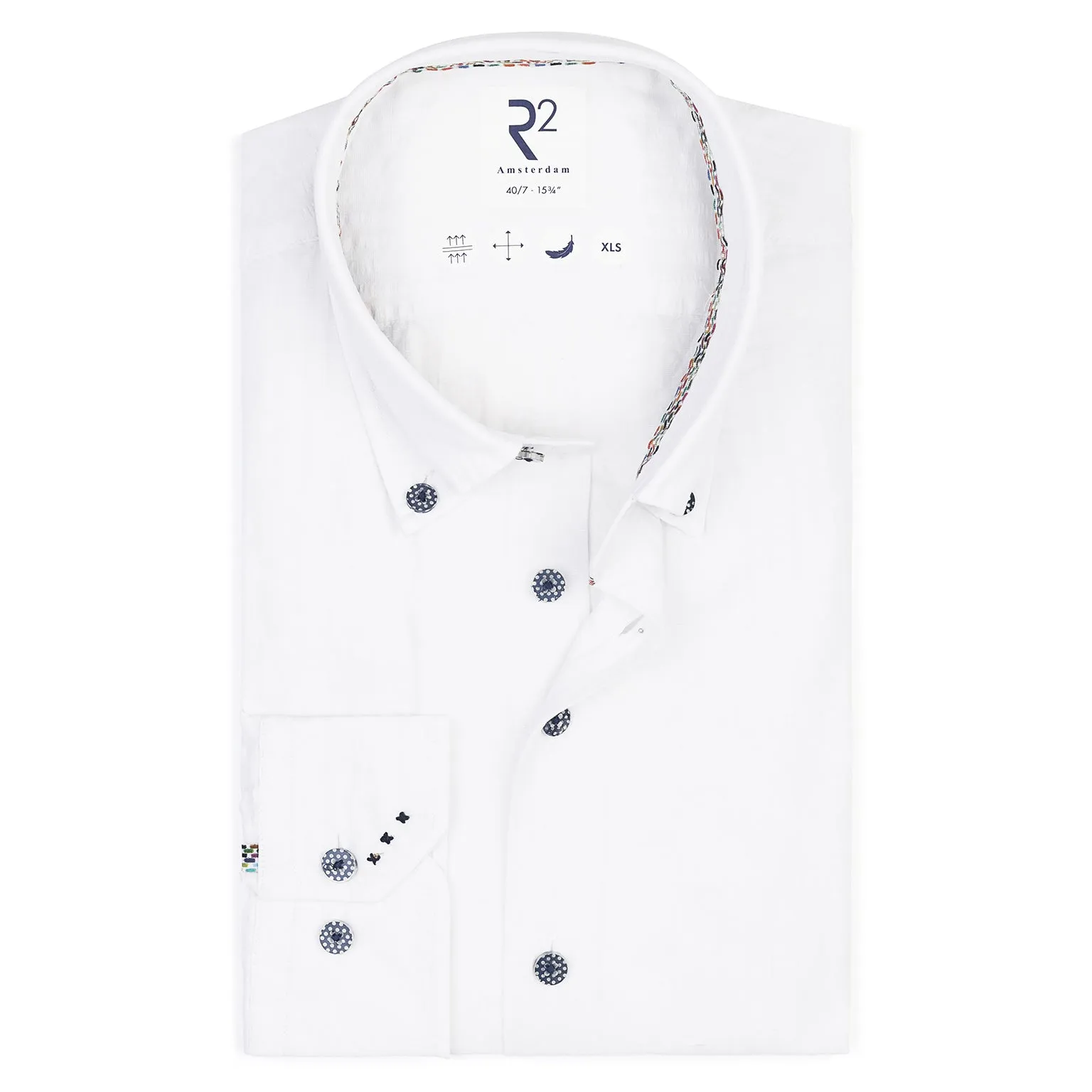 Extra long sleeves. Seersucker linen blend shirt