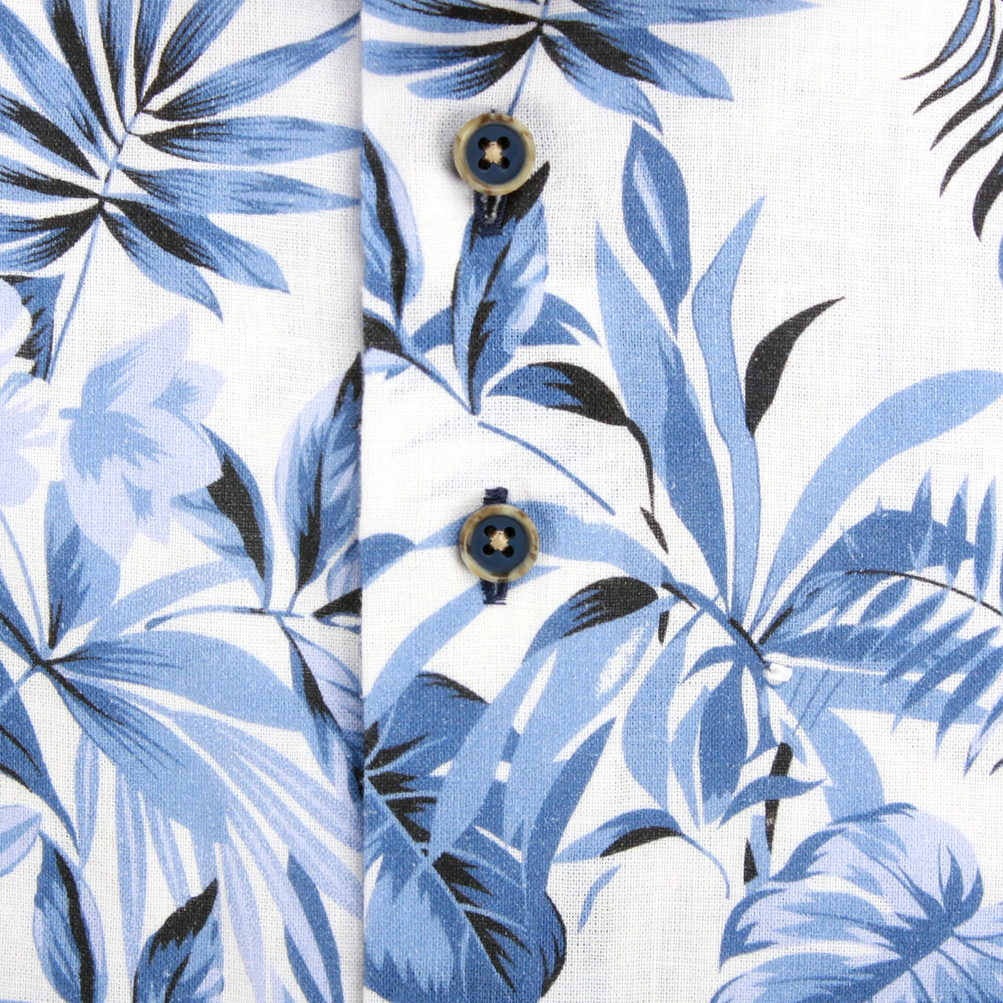 Extra long sleeves. Tropical print linen shirt